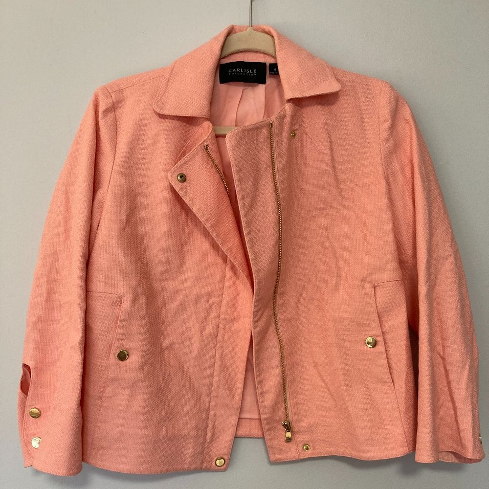Carlisle Collection Peach Moto Jacket Blazer